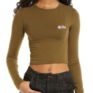 Urban Outfitters BDG Iets Frans Long Sleeve Cropped Tee
